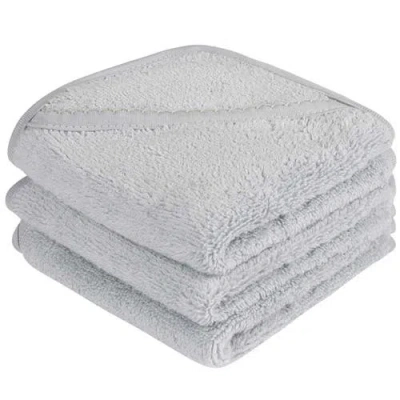 Ely's & Co. Elys And Co. Baby Towel Wash Cloth Pink 3 Pack In Misty Blue