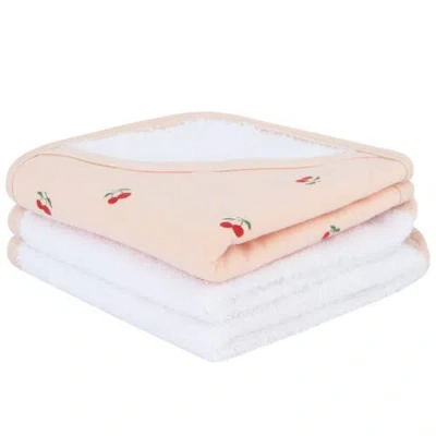 Ely's & Co. Elys And Co. Baby Towel Wash Cloth Pink 3 Pack In Pink Cherries