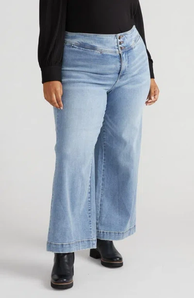 Shop Universal Standard Charlie Sailor High Waist Straight Leg Jeans In Wedding Bell Blues Wash