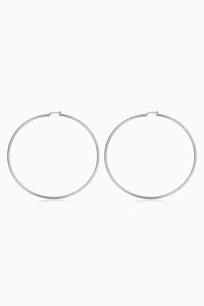 Oradina 14k Gold Everything Oversized Hoop Earrings In White Gold