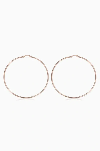 Oradina 14k Gold Everything Oversized Hoop Earrings In Rose Gold