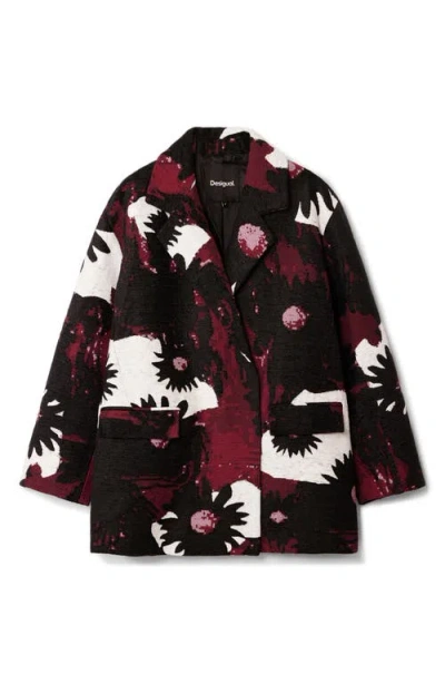 Desigual Daisy Jacquard Blazer In Red