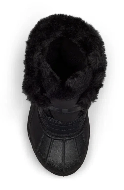 Sorel Kids' Snow Commander Insulated Waterproof Boot In Black/charcoal