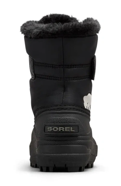 Sorel Kids' Snow Commander Insulated Waterproof Boot In Black/charcoal