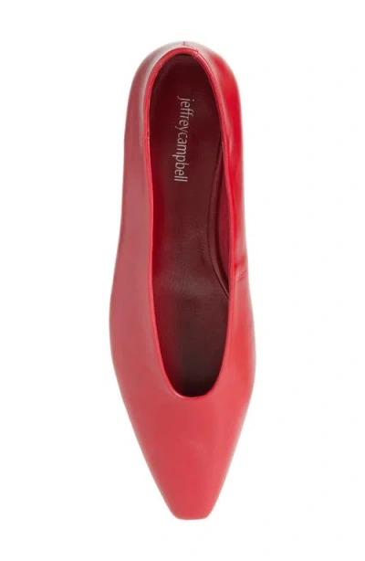 Jeffrey Campbell Hinted Pointed Toe Flat In Red