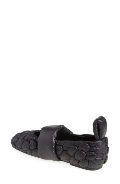 Shop Melitta Baumeister Bubbly Quilted Floral Mary Jane Flat In Black