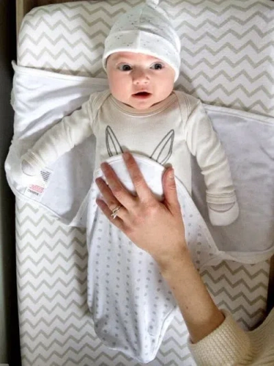 Ely's & Co. Adjustable Swaddle Blanket 2 Pack In Grey Chevron & Polka Dot