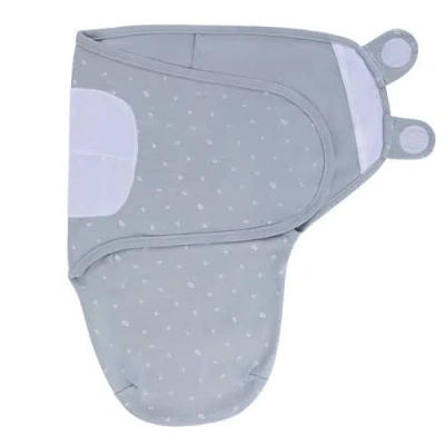 Ely's & Co. Adjustable Swaddle Blanket 2 Pack In Blue Leaf & Stripes
