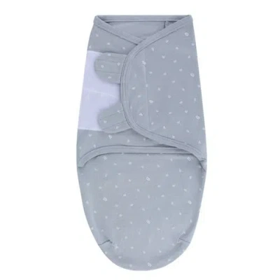 Ely's & Co. Adjustable Swaddle Blanket 2 Pack In Blue Leaf & Stripes