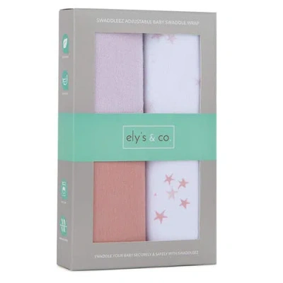 Ely's & Co. Adjustable Swaddle Blanket 2 Pack In Pink Stars