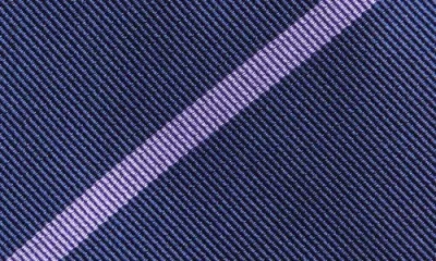 Ralph Lauren Purple Label Super Repp Stripe Silk Tie In Navy/lavender