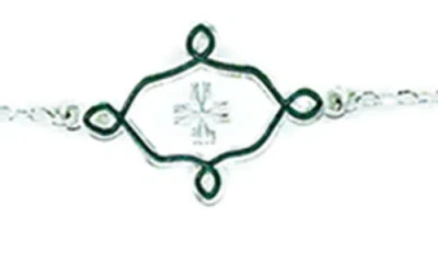 Noma Cross Chain Bracelet In Silver/white Green