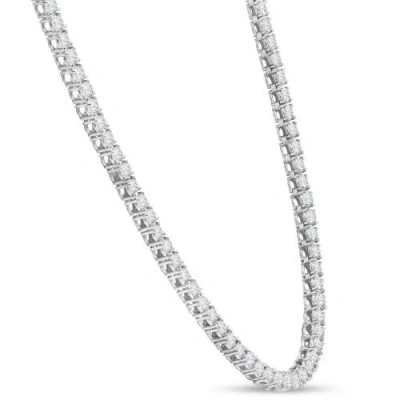 Shop Bliss Diamond 23 Ct Tw Round Cut Lab Grown Diamond Tennis Necklace 14k White Gold 18"