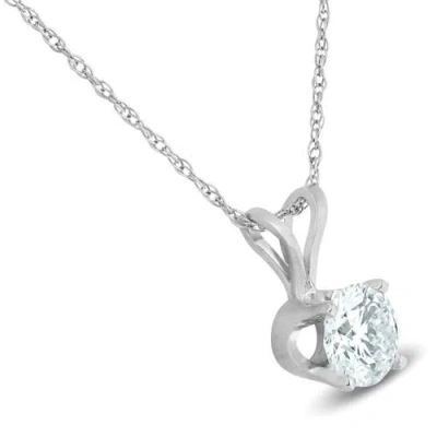 Bliss Diamond 1/2 Carat Solitaire Lab Grown Diamond Pendant 14k Gold In 14k White Gold