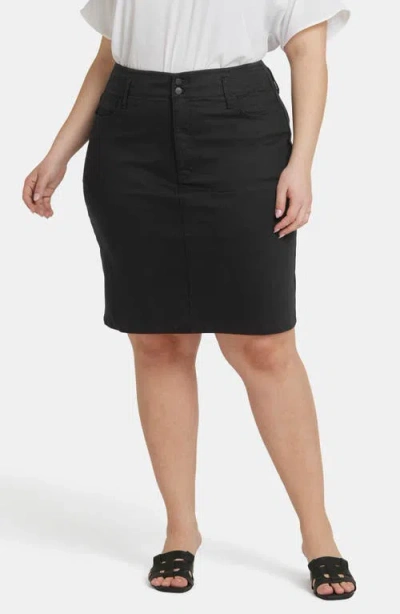 Nydj Hollywood Pencil Denim Skirt In Black