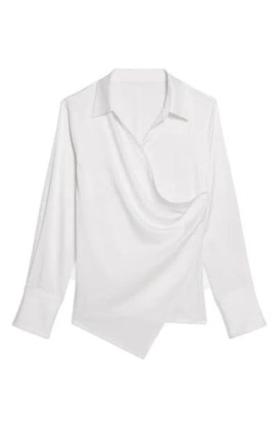 Shop Helmut Lang Relax Faux Wrap Shirt In Ivory