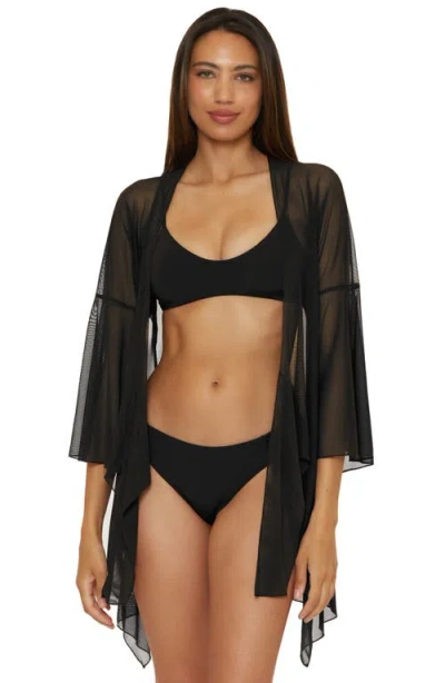 Becca Muse Mesh Cover-up Jacket In Black