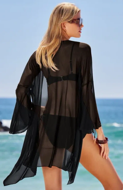 Becca Muse Mesh Cover-up Jacket In Black