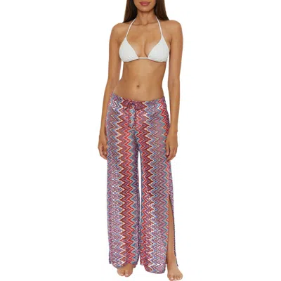 Becca Sundown Knit Cover-up Pants In Fire/pool