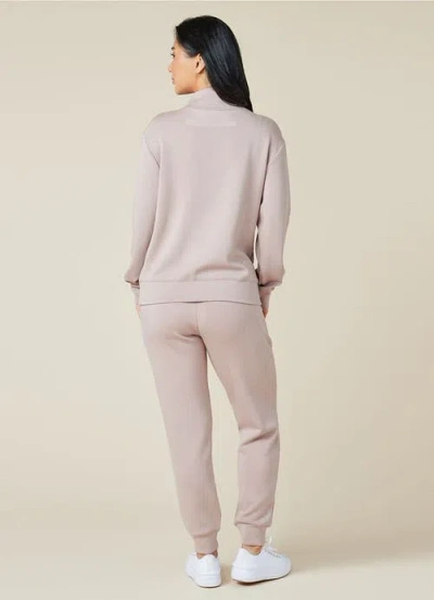 Softies Athleisure Dreamtech 1/4 Zip Jogger Set In Coco
