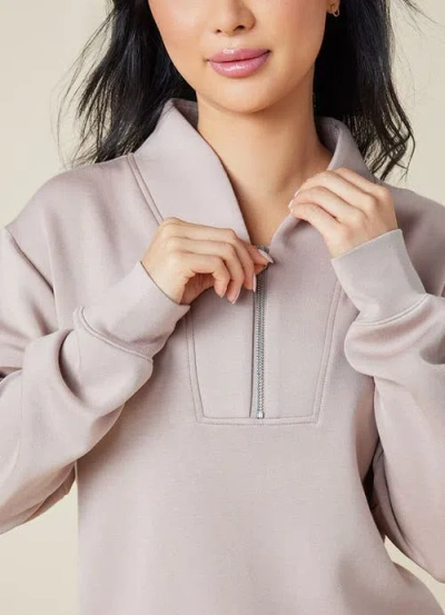 Softies Athleisure Dreamtech 1/4 Zip Jogger Set In Coco