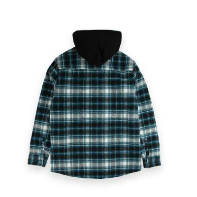 Sovereign Code Shaheen Button Down Shacket In Coronet Blue/witness Plaid