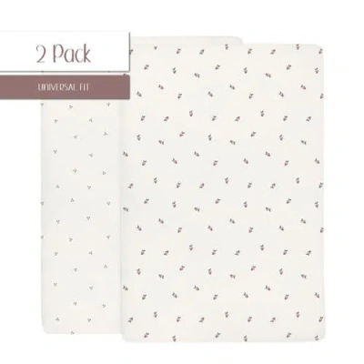Ely's & Co. Baby Fitted Waterproof Pack N Play | Mini Portable Crib Sheet Set 2 Packs In Lavender Berry