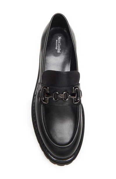 Nerogiardini Metallic Leather Chain Lug-sole Loafers In Black