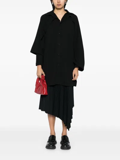 Yohji Yamamoto Layered-design Shirt In 黑色