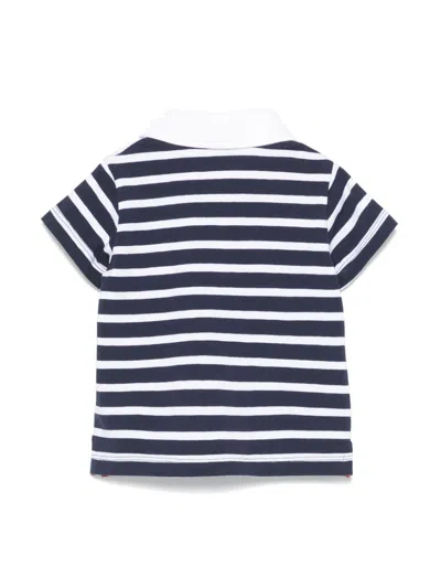 Patachou Striped Polo Shirt In 蓝色