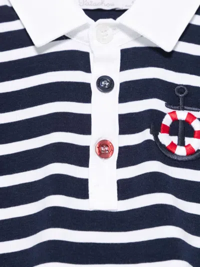 Patachou Striped Polo Shirt In 蓝色