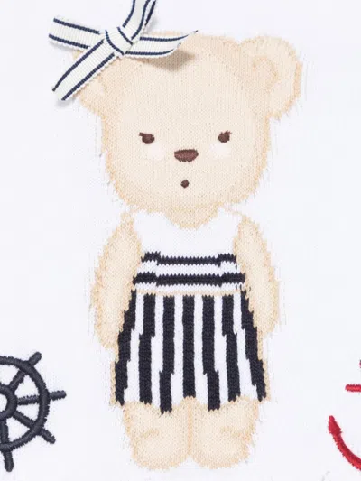 Patachou Bear-motif Sweater In 白色