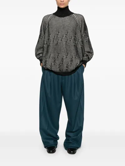 Jan-jan Van Essche Cable-knit Turtleneck Sweater In 灰色