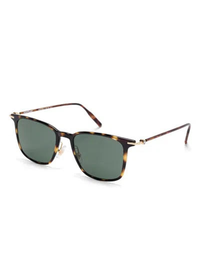 Shop Montblanc Square-frame Sunglasses In Braun