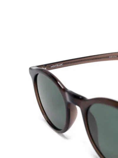 Montblanc Round-frame Sunglasses In Braun