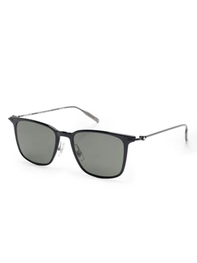 Montblanc Rectangle-frame Sunglasses In Schwarz