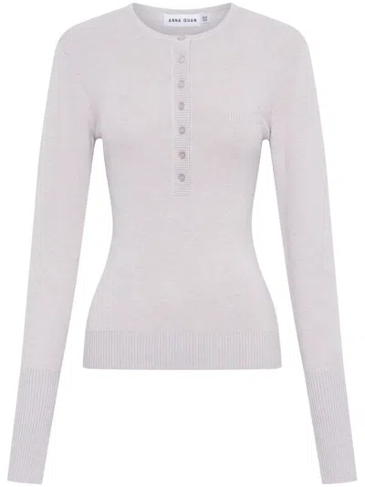 Anna Quan Button-down Collar T-shirt In Violett