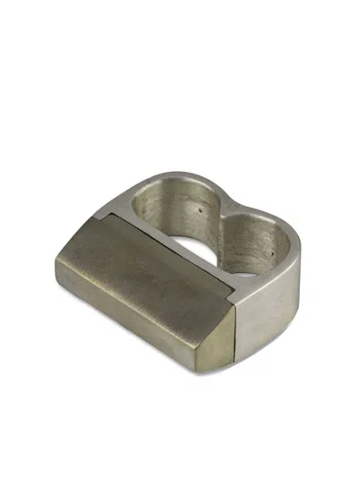 Parts Of Four Plate Double Ring In Silber