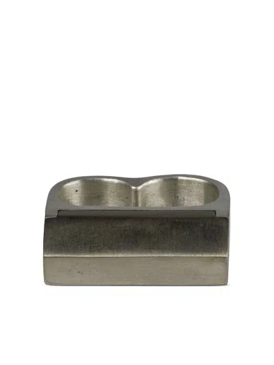 Parts Of Four Plate Double Ring In Silber
