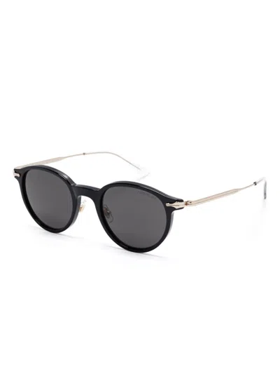 Montblanc Round-frame Sunglasses In Schwarz