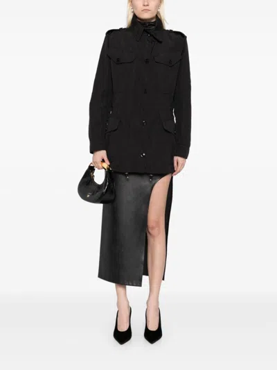 Tom Ford Drawstring Waist Military Jacket In Schwarz
