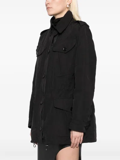 Tom Ford Drawstring Waist Military Jacket In Schwarz