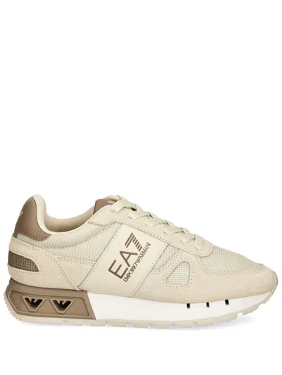 Ea7 Lace Up Trainers In Nude