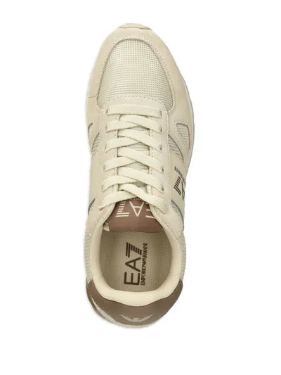 Shop Ea7 Lace Up Trainers In Nude