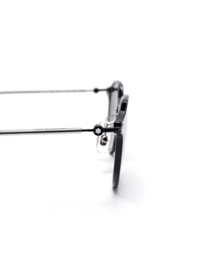 Montblanc Round-frame Sunglasses In Schwarz