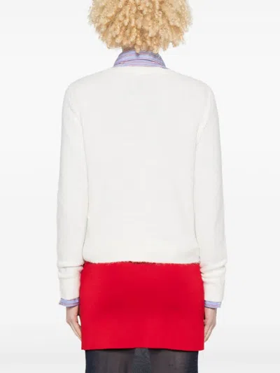 Liu •jo Logo-embroidered Cardigan In Weiss
