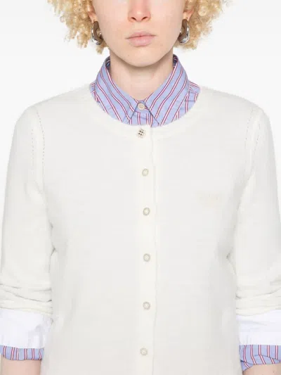 Liu •jo Logo-embroidered Cardigan In Weiss