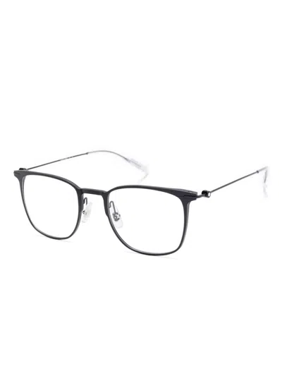 Montblanc Square-frame Glasses In Schwarz