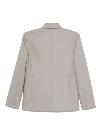 Shop Alessandro Vigilante Double-breasted Blazer In Nude