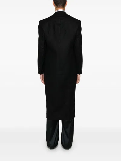 Junya Watanabe Pinstripe Coat In Schwarz